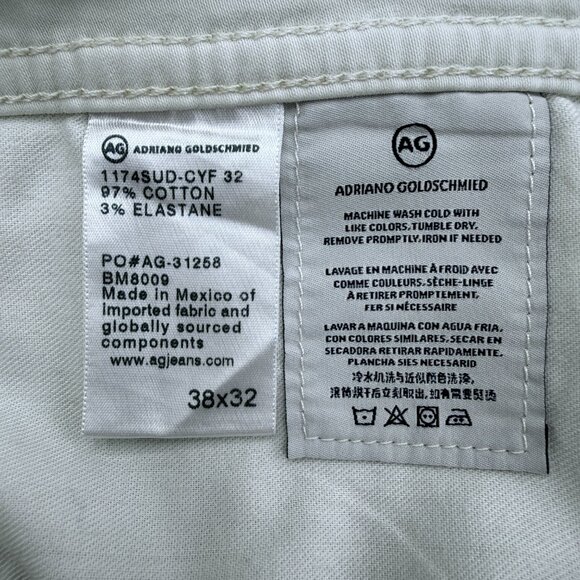 AG Adriano Goldschmied Jeans The Graduate Men's 38x32, White Denim Tailored Leg - Picture 14 of 16